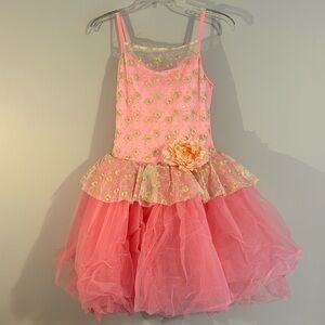 Pink dress with hair accessories